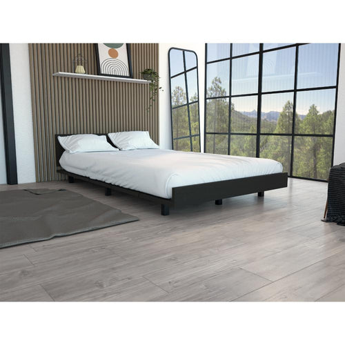 Cama Semi Doble Wesley, Wengue, con Patas Metálicas  ZF