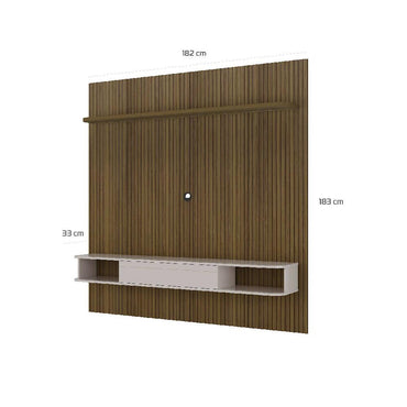 Mueble para TV 75" en MPD 180cm incluye soporte TV Y Luces LED Pino con blanco
