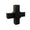 Conector cubo modular en cruz negro - VIRTUAL MUEBLES