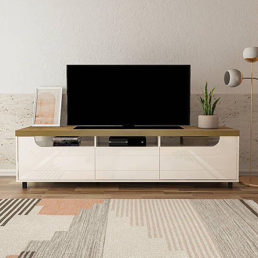 Mueble TV 75" Mercury De 200 cm Color Pino Y Off White